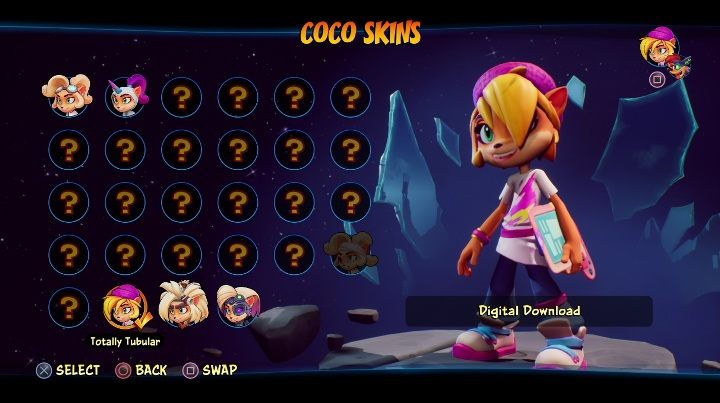 So entsperren Sie: Laden Sie die digitale Version herunter - Crash 4: Coco Skins - Liste, wie entsperren Sie? - Heroes Skins - Crash 4 Guide, Komplettlösung