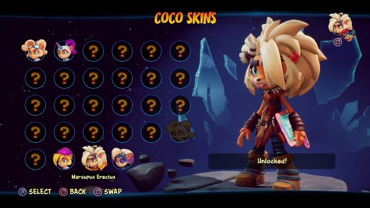 So entsperren Sie: verfügbar ab Spielbeginn - Crash 4: Coco Skins - Liste, wie entsperren? - Heroes Skins - Crash 4 Guide, Komplettlösung