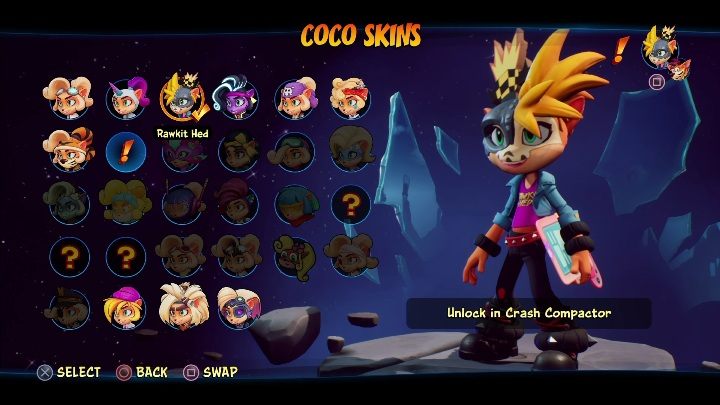 So entsperren Sie: Erhalten Sie 6 Diamanten in Crash Compactor - Crash 4: Coco Skins - Liste, wie entsperren Sie? - Heroes Skins - Crash 4 Guide, Komplettlösung