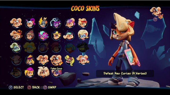 So entsperren Sie: Schlagen Sie Cortex in4th Time's a Charm - Crash 4: Coco-Skins - Liste, wie entsperren Sie? - Heroes Skins - Crash 4 Guide, Komplettlösung