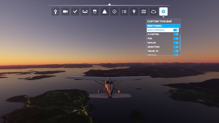 1 - Microsoft Flight Simulator: Symbolleiste - Grundlagen - Microsoft Flight Simulator 2020-Handbuch