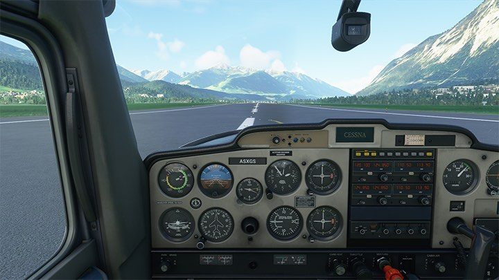 Befolgen Sie die Richtungssteuerung, um die Spur gerade zu halten. - Microsoft Flight Simulator: Start - Flugschule - Microsoft Flight Simulator 2020-Handbuch