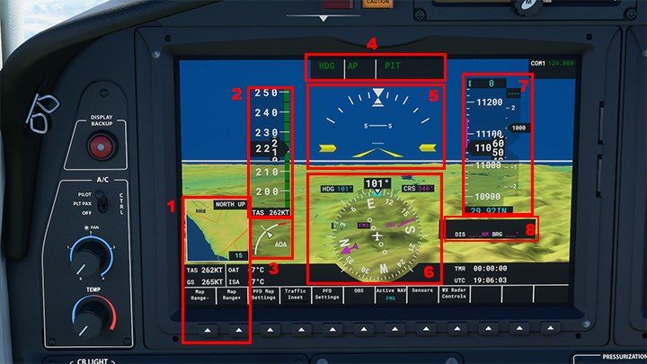 1 - GPS-Karte - Microsoft Flight Simulator: Glascockpit - Fortgeschrittenes Fliegen - Microsoft Flight Simulator 2020-Handbuch