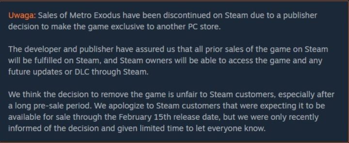 Im Moment ist es nicht möglich, Metro Exodus auf Steam zu kaufen - Metro Exodus Guide