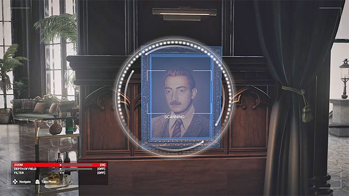 Das Porträt von Montgomery Carlisle, das im Wohnzimmer an der Wand hängt, kann hier gescannt werden - Hitman 3: Kamerainformationen - Karte, Liste - Tod in der Familie - Dartmoor - Hitman 3-Leitfaden