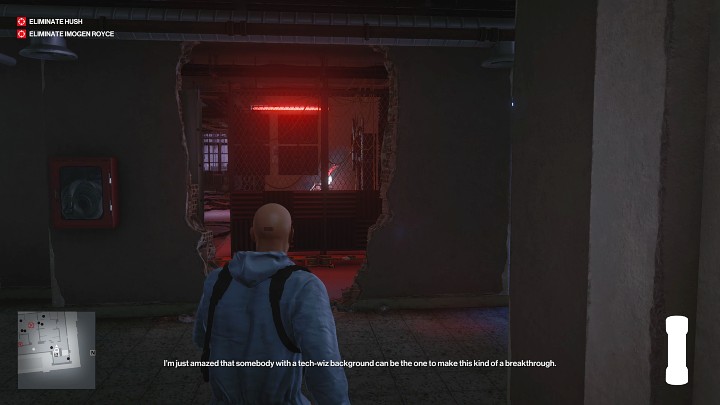 There is one guard stationed on the left, moving once in one direction and once in the other - Hitman 3: Hush - how to kill? - Chongqing, China, walkthrough - End Of An Era - Chongqing - Hitman 3 Guide