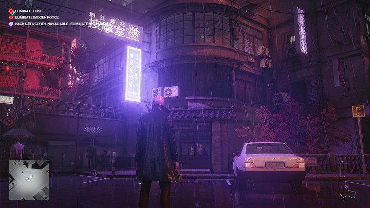 After starting the game, walk ahead and then take the stairs to the street level and enter the building shown in the image above - Hitman 3: Hush - how to kill? - Chongqing, China, walkthrough - End Of An Era - Chongqing - Hitman 3 Guide