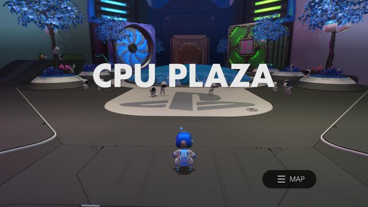 Die CPU Plaza ist der Mittelpunkt von Astros Spielzimmer - Astros Playroom: CPU Plaza - Anleitung, exemplarische Vorgehensweise - exemplarische Vorgehensweise - Astros Playroom-Anleitung