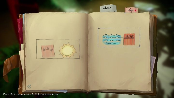 Das Sonnensymbol erscheint in Ihrem Tagebuch - Call of the Sea: Brückenmechanismus - Puzzle, Kapitel 1 - Kapitel 1: 74 Meilen östlich von Otaheité - Call of the Sea Guide
