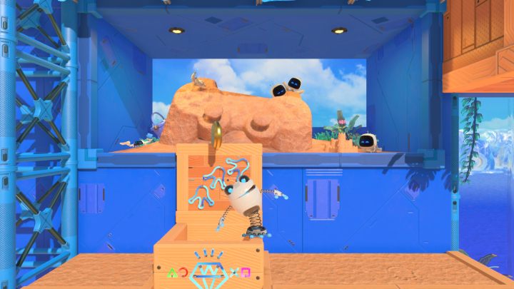 Sammeln Sie die Münzen und springen Sie in die Schachtel - Astros Playroom: Springy Spa - Komplettlösung - Kühlquellen - Astros Playroom Guide