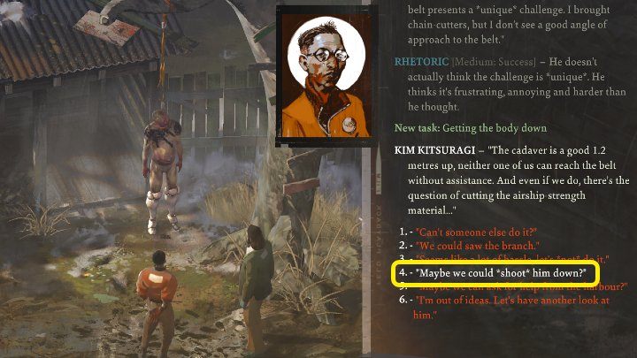 Wählen Sie & quot - Disco Elysium: Gehängter Körper - wie herunterziehen?  - FAQ - Disco Elysium Guide