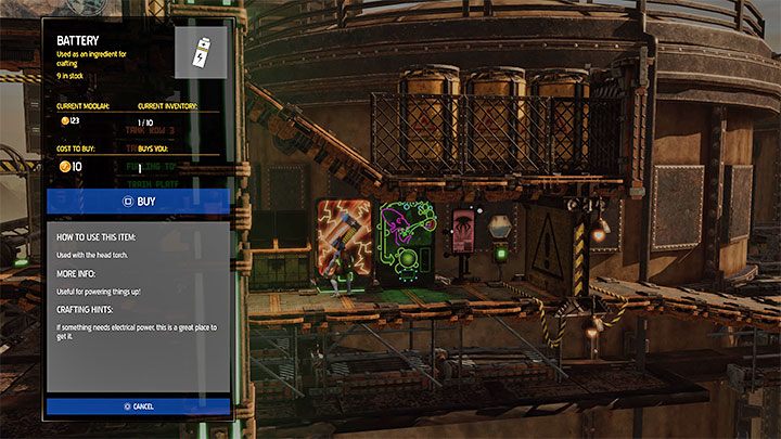 Seltene Handwerksmaterialien können an Verkaufsautomaten ab Stufe 6 (Phat Station) gekauft werden - Oddworld Soulstorm: Crafting - Basics - Oddworld Soulstorm Guide