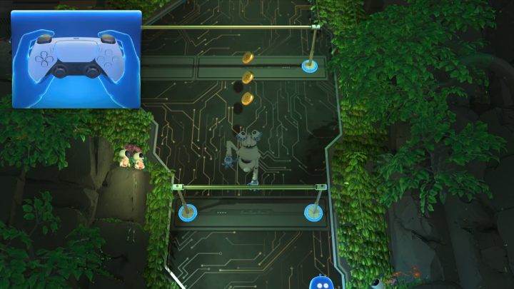 In dieser Phase des Spiels muss Astro die Griffe erklimmen - Astros Playroom: Teraflop Treetops - Komplettlösung - GPU Jungle - Astros Playroom Guide