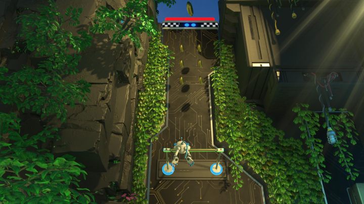 Folgen Sie den Balken, um dieses Level zu beenden - Astros Playroom: Teraflop Treetops - Komplettlösung - GPU Jungle - Astros Playroom Guide