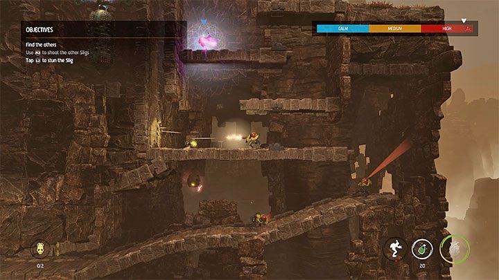 Im nächsten Bereich bietet das Spiel ein Tutorial zur Verwendung von Besitz - Oddworld Soulstorm: Finden anderer Mudokons, die Ruinen - Komplettlösung - 2: Die Ruinen - Oddworld Soulstorm Guide