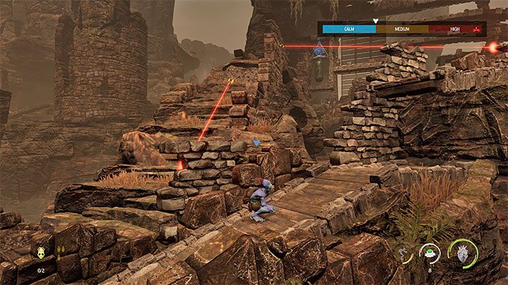 Gehe nach rechts - Oddworld Soulstorm: Befreie festgesteckte Mudokons, die Ruinen - Komplettlösung - 2: Die Ruinen - Oddworld Soulstorm Guide
