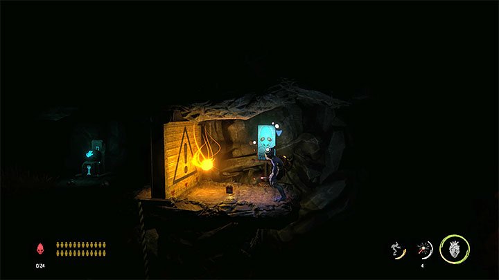 Weiter unten in der Mine müssen wir auch Stealth verwenden, um schlafende Monster zu vermeiden - Oddworld Soulstorm: Sammeln von Gegenmittelbestandteilen, die Standseilbahn - Komplettlösung - 4: Die Standseilbahn - Oddworld Soulstorm Guide
