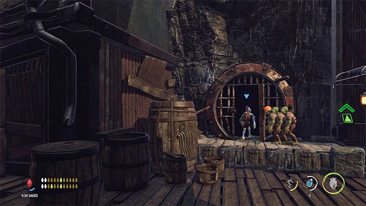 Fahren Sie weiter nach rechts, bis wir den Aufzug erreichen - Oddworld Soulstorm: Healing sick Mudokons, die Standseilbahn - Komplettlösung - 4: The Funicular - Oddworld Soulstorm Guide
