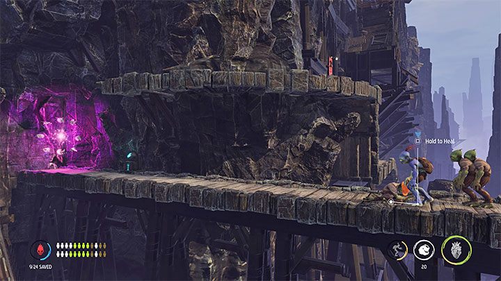 Weiter links erreichen wir einen einzigen kranken Mudokon - Oddworld Soulstorm: Reise zur Phat Station, die Standseilbahn - Komplettlösung - 4: Die Standseilbahn - Oddworld Soulstorm Guide