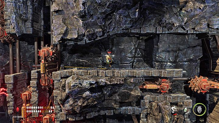 Während des Fluges müssen wir auch die Hebel erreichen, damit der besessene Slig mit ihnen interagieren kann - Oddworld Soulstorm: Entsorgung der Scharfschützen, Sorrow Valley - Komplettlösung - 5: Sorrow Valley - Oddworld Soulstorm Guide