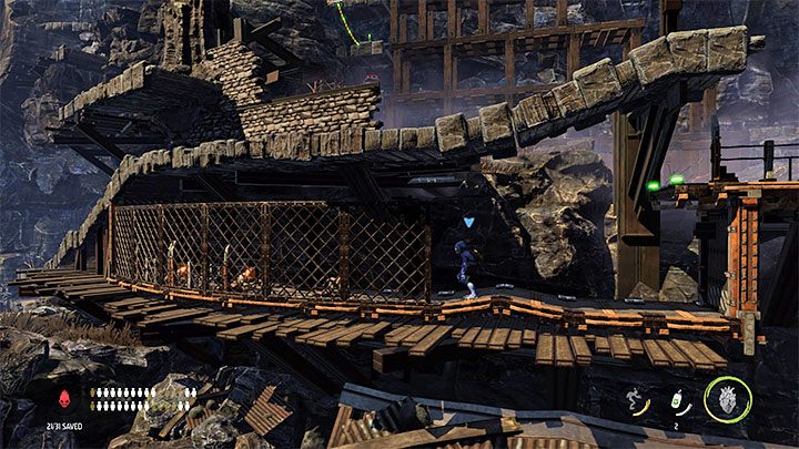 Wir können jetzt in den unteren Bereich zurückkehren, in dem wir die Scharfschützen zum ersten Mal bemerkt haben - Oddworld Soulstorm: Entsorgung der Scharfschützen, Sorrow Valley - Komplettlösung - 5: Sorrow Valley - Oddworld Soulstorm Guide