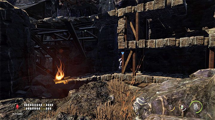 Gehen Sie dann weiter nach rechts und klettern Sie die lange Leiter hinunter - Oddworld Soulstorm: Entsorgung der Scharfschützen, Sorrow Valley - Komplettlösung - 5: Sorrow Valley - Oddworld Soulstorm Guide