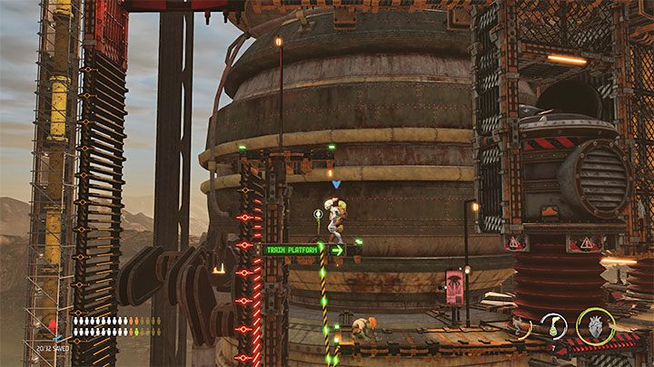 Jetzt können wir zum Startbereich zurückkehren und 2 Mudokons rekrutieren - Oddworld Soulstorm: Erreichen der Spitze des Tanksturms, Phat Station - Komplettlösung - 6: Phat Station - Oddworld Soulstorm Guide