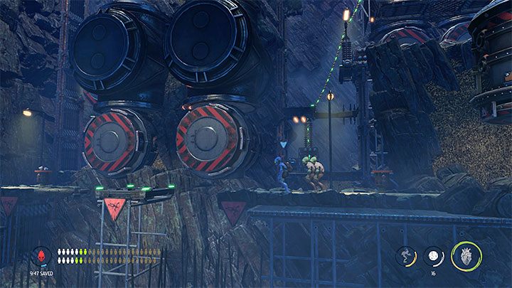 In einem der folgenden Bereiche müssen 4 Mudocons rekrutiert werden - Oddworld Soulstorm: Abstieg zu Level 2, The Mines - Leitfaden, exemplarische Beschreibung - 11: The Mines - Oddworld Soulstorm Guide