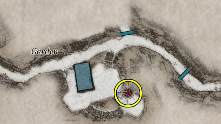 Sie finden den Sonnen- und Mondball, der für das Modell-Minispiel südlich des Hauses benötigt wird, auf einem kleinen Friedhof mit teilweise schneebedeckten Grabsteinen - Resident Evil Village: Das Labyrinth-Puzzle - Puzzle-Lösungen - Resident Evil Village Guide