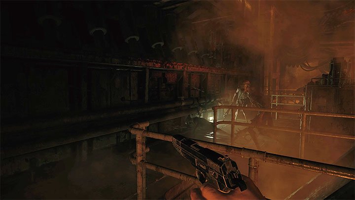 Halten Sie Ausschau nach Monstern, während Sie das neue Gebiet erkunden - Resident Evil Village: Erkunden von Etage B4 - Komplettlösung - Factory - Resident Evil Village Guide