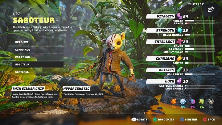 Der letzte und wichtigste Schritt bei der Erstellung eines neuen Helden in Biomutant besteht darin, eine Charakterklasse auszuwählen - Biomutant: Charaktererstellung - Grundlagen - Biomutant Guide