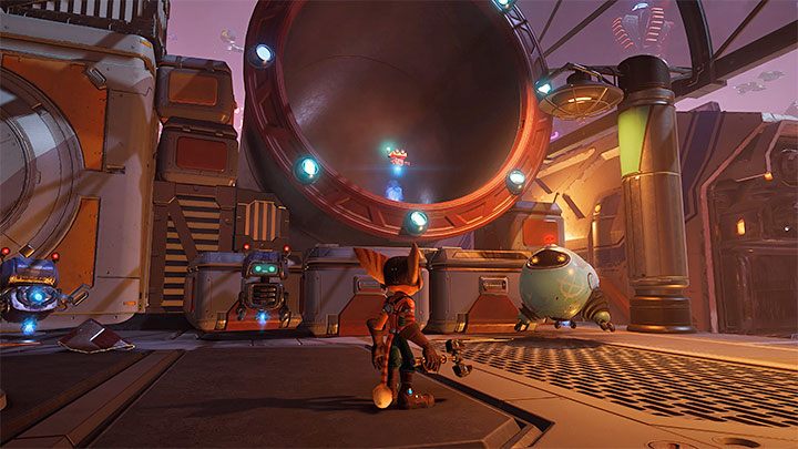 Der Standort des Spybots ist im obigen Screenshot zu sehen - Ratchet & Clank Rift Apart: Nefarious City - Sammlerstücke, Liste aller, Karte - Geheimnisse und Sammlerstücke - Ratchet & Clank Rift Apart Guide