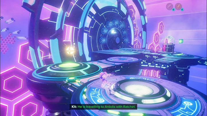 Once you arrive at the new area, head straight ahead until you reach another electric sphere - Ratchet & Clank Rift Apart: Kit, Return to Sargasso - puzzle guide, list - Clank and Kit Riddles - Ratchet & Clank Rift Apart Guide