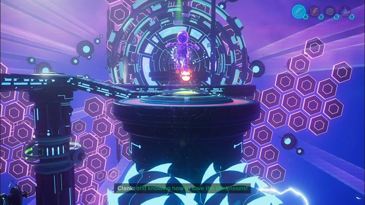 Go straight ahead and perform a double jump over the spikes to reach the Lift Sphere - Ratchet & Clank Rift Apart: Clank, Return to Savali - puzzle guide, list - Clank and Kit Riddles - Ratchet & Clank Rift Apart Guide