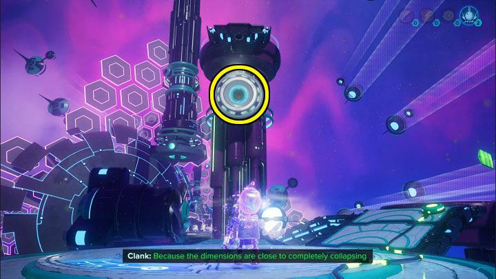 Turn 180 degrees where you picked up the second heavy sphere - Ratchet & Clank Rift Apart: Clank, Return to Savali - puzzle guide, list - Clank and Kit Riddles - Ratchet & Clank Rift Apart Guide