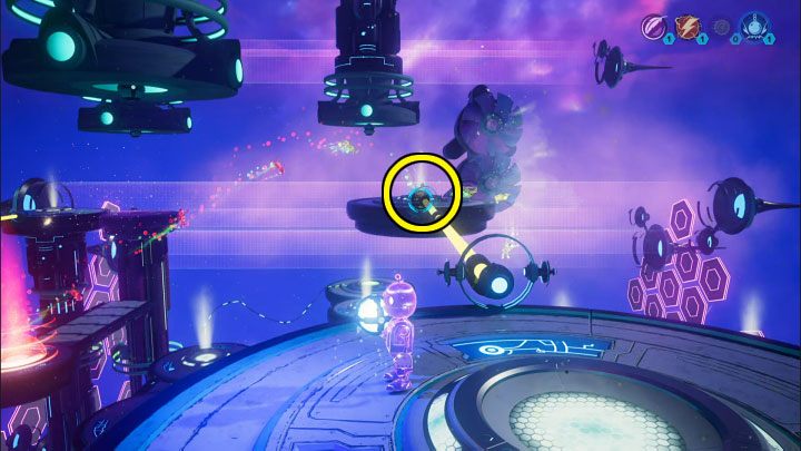 Once you got the lift sphere, turn 180 degrees and pull the electric sphere towards you - Ratchet & Clank Rift Apart: Clank, Return to Savali - puzzle guide, list - Clank and Kit Riddles - Ratchet & Clank Rift Apart Guide