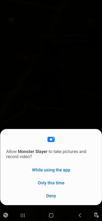 Es ist erwähnenswert, dass Sie der App den Zugriff auf die Kamera erlauben sollten, bevor Sie sie zum ersten Mal öffnen - The Witcher Monster Slayer: Kampf - AR-Modus - Kampf - The Witcher - Anleitung zum Spiel