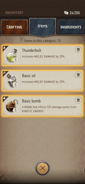 Bomben sind eine großartige Möglichkeit, deinem Gegner viel Schaden zuzufügen - The Witcher Monster Slayer: Combat - Kampfvorbereitungen - Fight - Witcher Monster Slayer Guide
