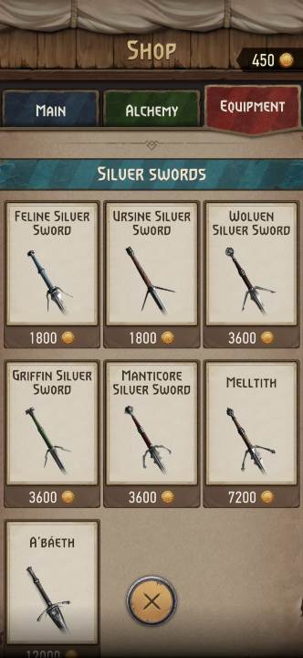 Im Laden sind sieben Stahlschwerter erhältlich - Witcher Monster Slayer: Silver Sword - wie bekomme ich sie?  - FAQ - Witcher Monster Slayer Guide