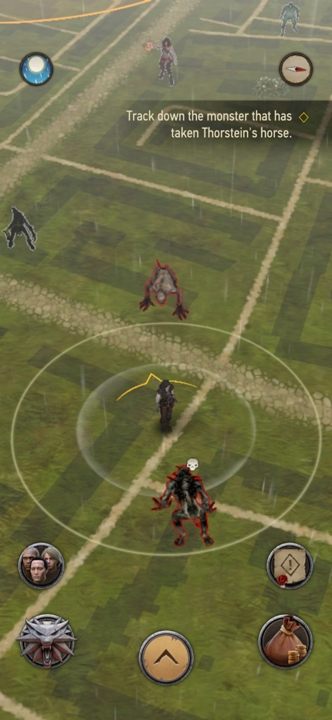 Der Charakter auf der Karte bewegt sich entsprechend deiner tatsächlichen Position - The Witcher Monster Slayer: Navigieren auf der Karte - Karte - The Witcher - Anleitung zum Spiel