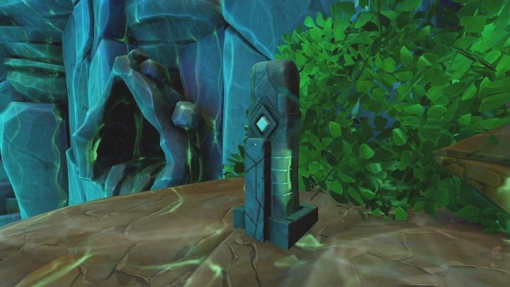 Dieser Monolith steht neben einer mit roten Pfotenabdrücken markierten Hütte - Call of the Sea: Senken des Wasserspiegels - Puzzle, Kapitel 5 - Kapitel 5 - Call of the Sea Guide