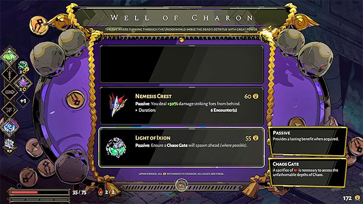Beachten Sie, dass Ixion Light-Gegenstände in Geschäften und Brunnen von Charon zu finden sind – Hades: Chaos – wie kann man sie freischalten?  - FAQ - Hades-Leitfaden