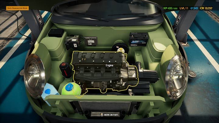 Durch Klicken auf den Motor oder die Aufhängung wird sofort der Standard-Demontagemodus aktiviert - Automechaniker-Simulator 2021: Ersetzen von Teilen - Grundlagen - Automechaniker-Simulator 2021-Leitfaden