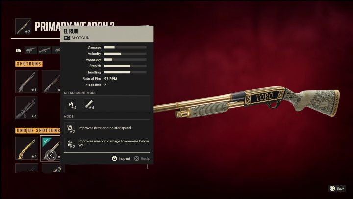 Besonderheiten: El Rubi ist eine Schrotflinte mit den folgenden Modifikationen - Far Cry 6: Beste Waffen für Stealth-Kills - Liste - Grundlagen - Far Cry 6 Guide