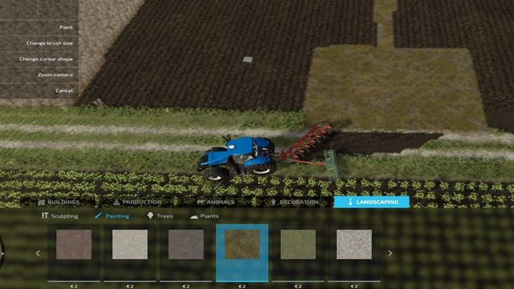 Um ein Feld zu löschen oder zu teilen (und das Gras zu entfernen), müssen Sie Geländeformungswerkzeuge verwenden - Landwirtschafts-Simulator 22: Felder erstellen, zusammenführen und löschen - Feldarbeit - Landwirtschafts-Simulator 22-Leitfaden