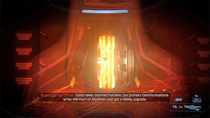 In jeder AA-Kanone müssen Sie mit der Konsole interagieren, um den Kern freizulegen, und dann eine beliebige Waffe verwenden, um den Kern zu zerstören – Halo Infinite: Pelican Down – Komplettlösung – Hauptmissionen – Halo Infinite Guide