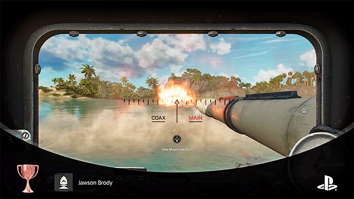 Kehren Sie in die Kabine des Panzers zurück und schießen Sie mit seiner Hauptkanone auf den Hai – Far Cry 6: Jawson Brody-Trophäe – wie bekomme ich sie?  - Trophäenführer - Far Cry 6-Führer