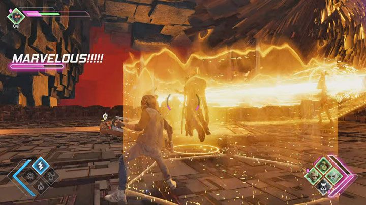 Während des Kampfes kann Star-Lord in einem Kraftfeld gefangen sein, wie auf dem Bild oben gezeigt – Guardians of the Galaxy: Kapitel 15 – Komplettlösung, Lösung – Komplettlösung – Guardians of the Galaxy Guide