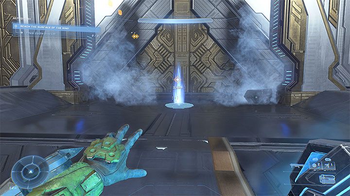 Sobald Sie einen Energiesamen aufgenommen haben, müssen Sie nicht ganz nach oben gehen, da Teleporter in den Räumen erscheinen – Halo Infinite: Repository – Walkthrough – Hauptmissionen – Halo Infinite Guide
