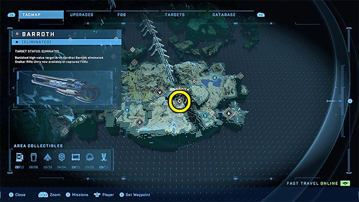 Sie finden das Ziel im südöstlichen Abschnitt der Weltkarte – Halo Infinite: Hochwertige Ziele – Komplettlösung – Nebenaufgaben – Halo Infinite Guide